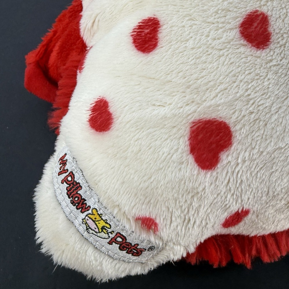 Rare Pillow Pet Pee-Wee Valentine's Red Cat Plush Heart Polka Dot Mini 12" 2009 - Picture 4 of 6